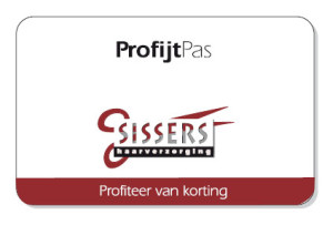 Met de Sissers profijtpas kunt u sparen voor kortingen op een product naar keuze.